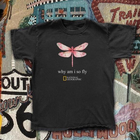 Tops - National Geographic Black Dragonfly T-Shirt 4
